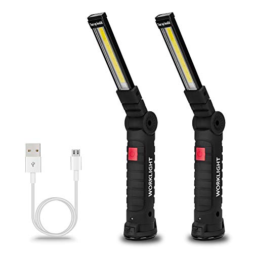 5 Best LED Work Lights: 360° Rotate, 5 Modes, Bright Rechargeable Flashlights